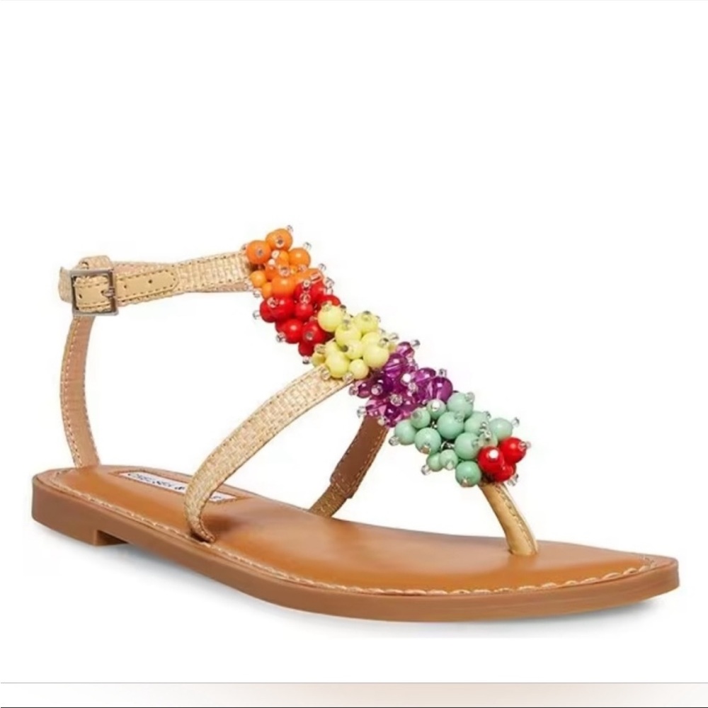 CHELSEA & VIOLET ELLA RAINBOW BEAD SANDALS